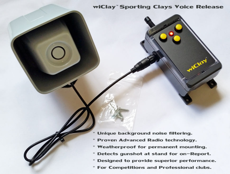 wiClay Sporting Clays Voice Activated Release system with advanced background noise filtering and radio