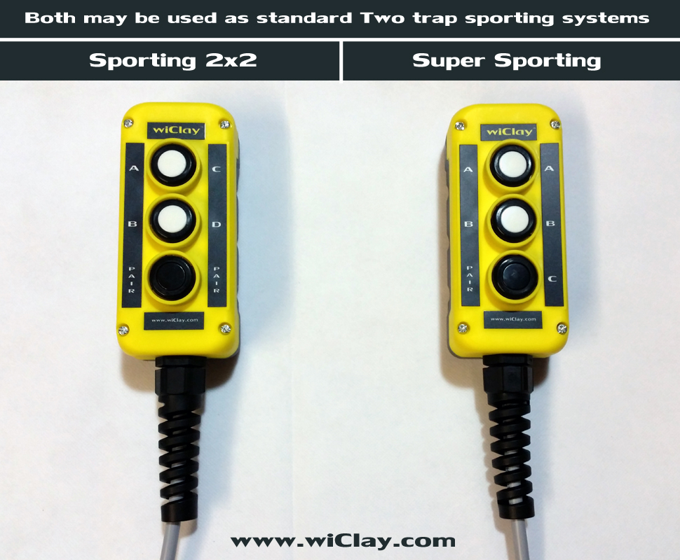 Heavy duty release button. wiClay Sporting Two, Sporting 2x2 and Super sporting clay trap radio controller and counter systems